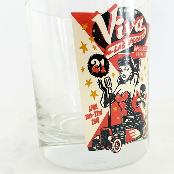 Cocktail Whiskey Glass Tom Ingram Las Vegas Rockabilly Sexy Pin-up Girl Lot of 4 - Picture 8 of 10